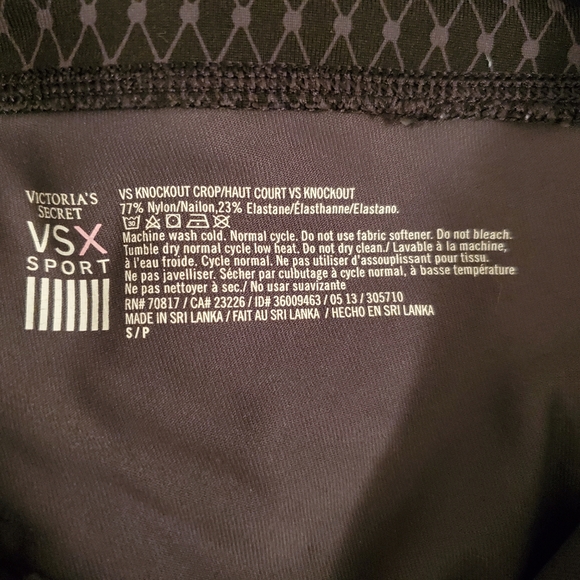 Victoria's Secret VSX Sport | Black Fishnet Knockout Crop Leggings - Picture 4 of 6